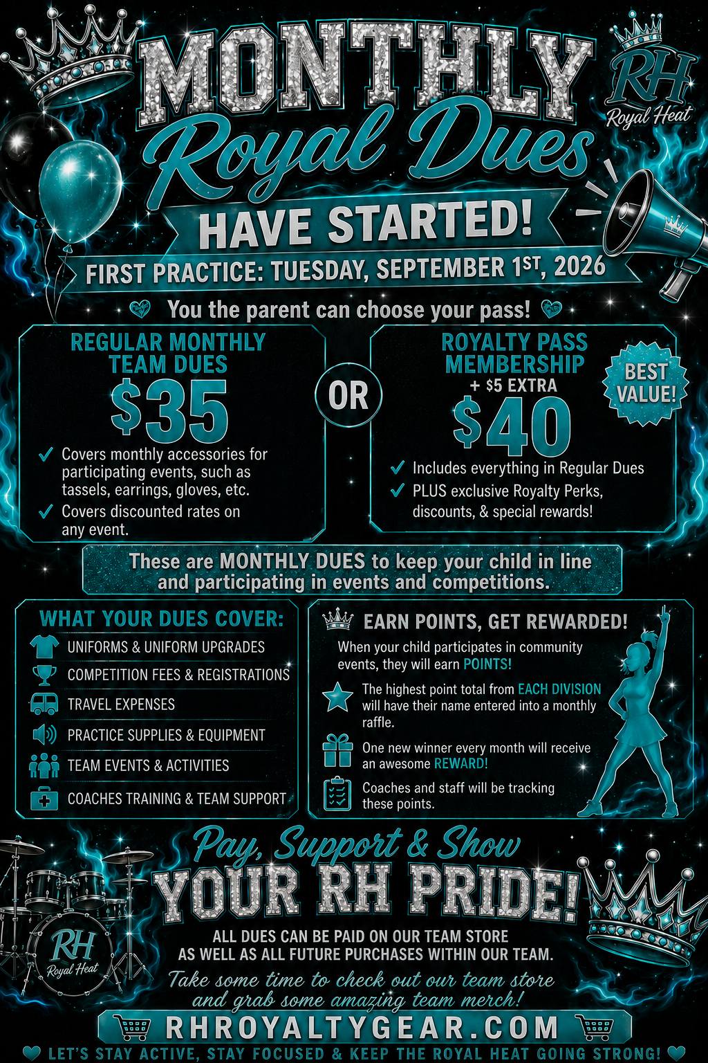 Heat team dues (Gold Membership)